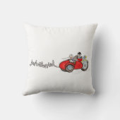Coussin Mariage de moto et side-car de mariés (Verso)