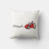 Coussin Mariage de moto et side-car de mariés (Recto)