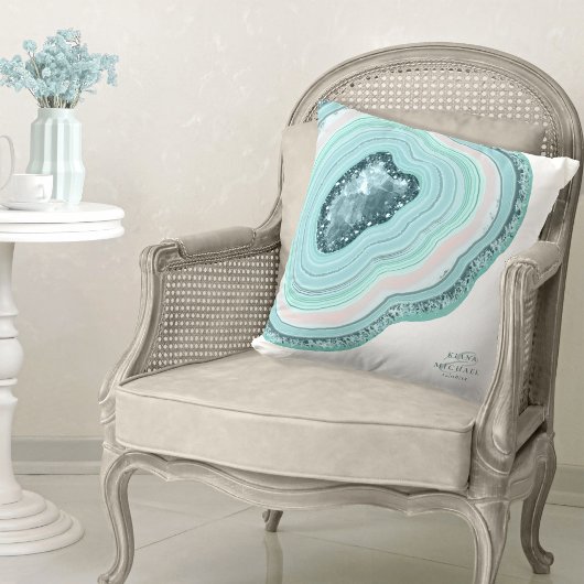 Coussin Mariage de Parties scintillant de géode d'âge ID T