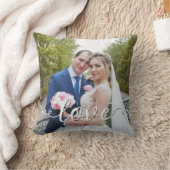 Coussin Mariage de script d'amour manuscrit deux photos (Couverture)