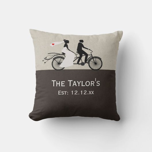 Coussin Mariage De Vélos Cute Tandem (Recto)