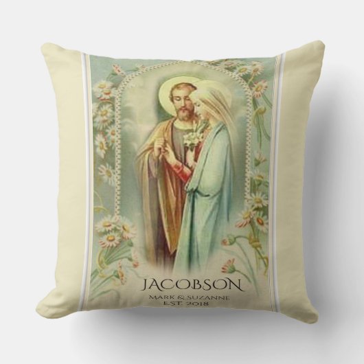 Coussin Mariage de Vierge Marie de Noël St Joseph (Recto)