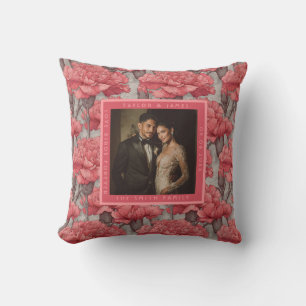 Coussin Mariage de vignoble fleuri personnalisé et cosy av