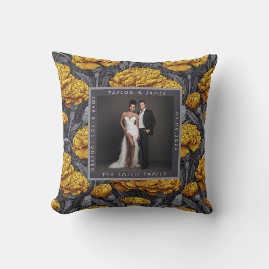 Coussin Mariage de vignoble scintillant aux oeillets perso (Recto)