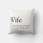 Coussin Mariage Définition Femme Noir et Blanc Moderne (Verso)