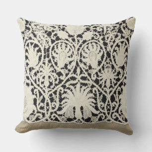 Coussin Mariage Dentelle Antique Lin Blanc Classique Joli