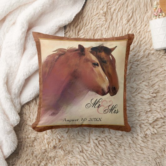 Coussin Mariage des Chevaux d'aquarelle (Couverture)