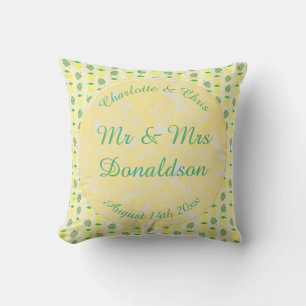 Coussin Mariage d'été tropical Ananas et Palm Feuille