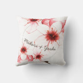 Coussin Mariage en fleurs de cerisier d'aquarelle moderne (Verso)