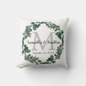 Coussin Mariage Eucalyptus Wreath Monogram (Recto)