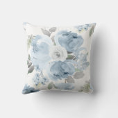 Coussin Mariage Fête des mariées bleu Dusty Aquarelle Flor (Verso)