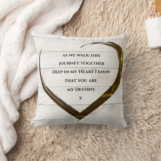 Coussin Mariage Fiançailles Citation de coeur rustique (Couverture)