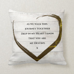 Coussin Mariage Fiançailles Citation de coeur rustique