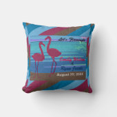 Coussin Mariage Flamingle Bird Beach à Dusk (Recto)