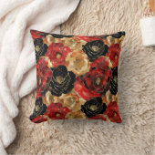 Coussin Mariage Fleur Floral Noir Or (Couverture)