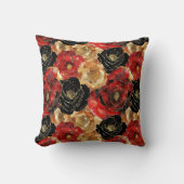 Coussin Mariage Fleur Floral Noir Or (Recto)