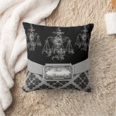 Coussin Mariage fleuri d'argent et de lustre de noir (Couverture)
