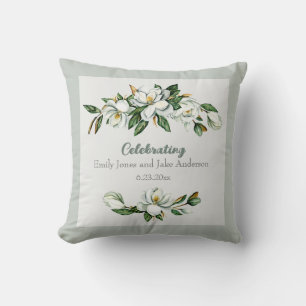 Coussin Mariage floral blanc