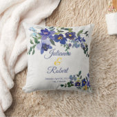 Coussin Mariage floral bleu et jaune (Couverture)