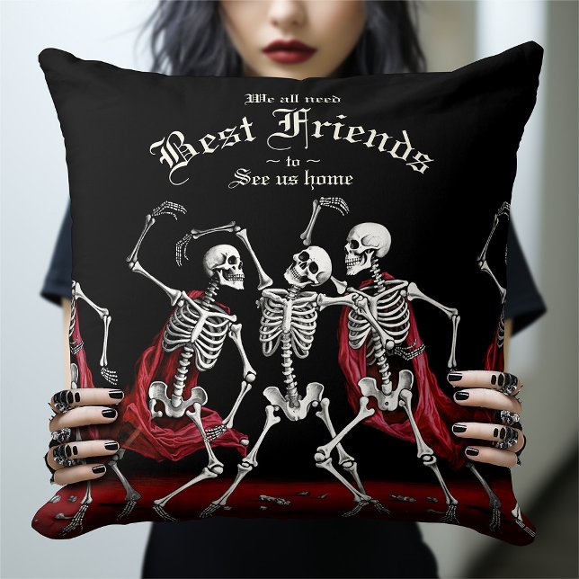 Coussin Mariage gothique de squelettes dansants de la Mort (Créateur téléchargé)