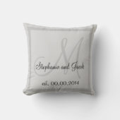 Coussin mariage gris argent (Recto)