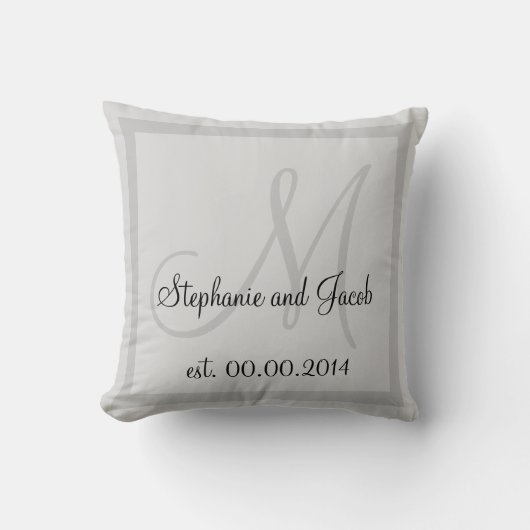 Coussin mariage gris argent (Recto)
