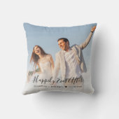 Coussin Mariage Heureux Jamais après la photo (Verso)