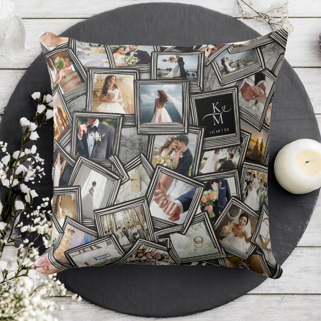 Coussin Mariage Keepsaké 30 Photo Collage Black ID1065 Thr (Créateur téléchargé)