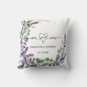 Coussin Mariage lavande eucalyptus wreath m noms (Recto)