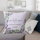 Coussin Mariage lavender violet wreath m noms