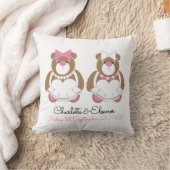 Coussin Mariage lesbien Teddy Bear Brides cadeau (Couverture)