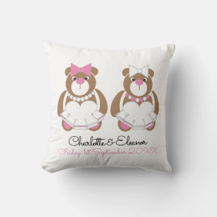 Coussin Mariage lesbien Teddy Bear Brides cadeau