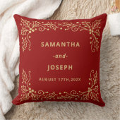 Coussin Mariage Luxueux Rouge & Or Antique (Couverture)
