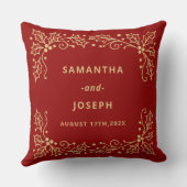 Coussin Mariage Luxueux Rouge & Or Antique (Verso)
