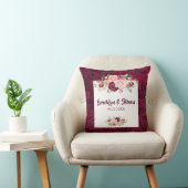 Coussin Mariage Marsala & Pink Watercolor (Chaise)