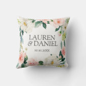 Coussin Mariage moderne Blush rose personnalisé (Verso)