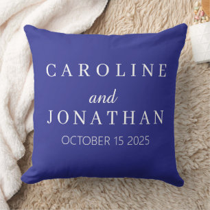 Coussin Mariage Moderne Élégant avec Nom Personnalisé