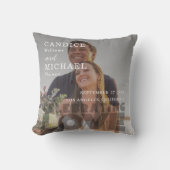 Coussin Mariage Moderne Élégant Photo en Noir et Blanc (Recto)