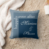 Coussin Mariage Moderne Script Bleu Marine (Couverture)
