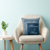 Coussin Mariage Moderne Script Bleu Marine (Chaise)