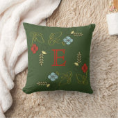 Coussin Mariage Monogram Dark Green Flowers (Couverture)