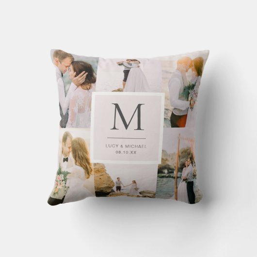 Coussin Mariage monogramme photo (Verso)