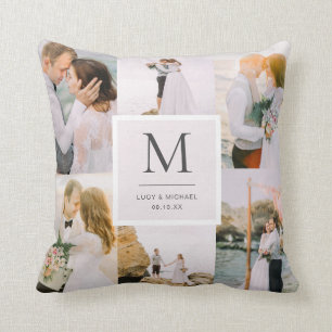 Coussin Mariage monogramme photo