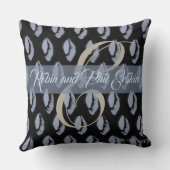 Coussin mariage motif bleu clair. (Verso)