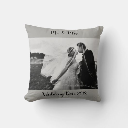 Coussin Mariage Noir & Blanc (Recto)