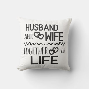 Coussin Mariage Noir Blanc Mariée Marié Amour Anniversaire