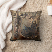 Coussin mariage occidental de cowboy de roues grunges (Couverture)