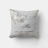 Coussin Mariage ou anniversaire d'hiver de neige mousseuse (Recto)