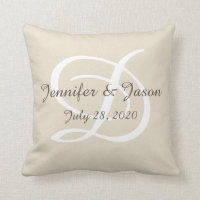 coussin Mariage ou anniversaire monogrammaire
