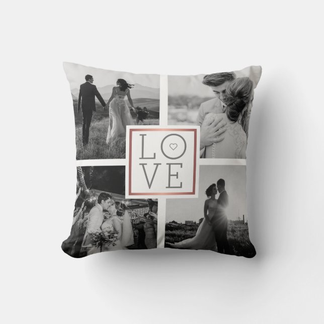 Coussin Mariage Photo Collage Love (Recto)